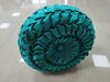 Green pleated emboridery Cushion