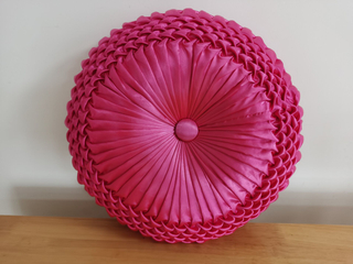 Red pleated emboridery Cushion