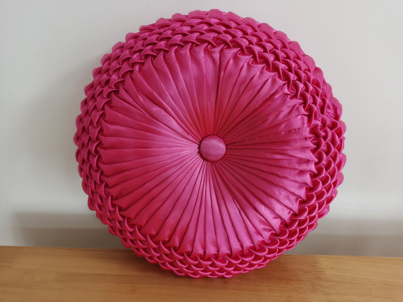 Red pleated emboridery Cushion
