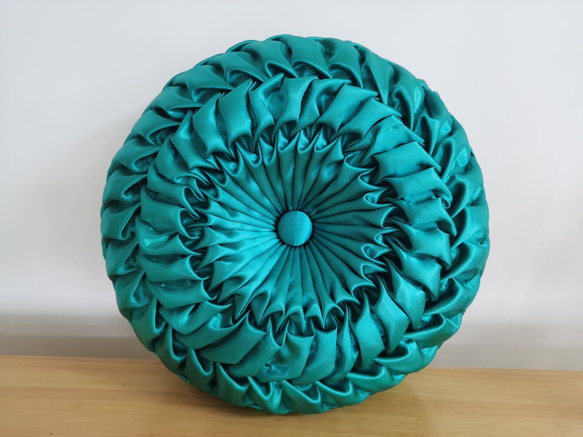 Green pleated emboridery Cushion