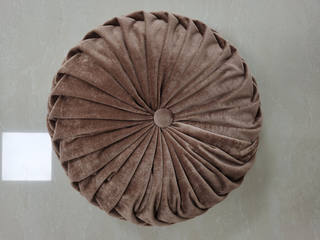 Brown pleated emboridery Cushion