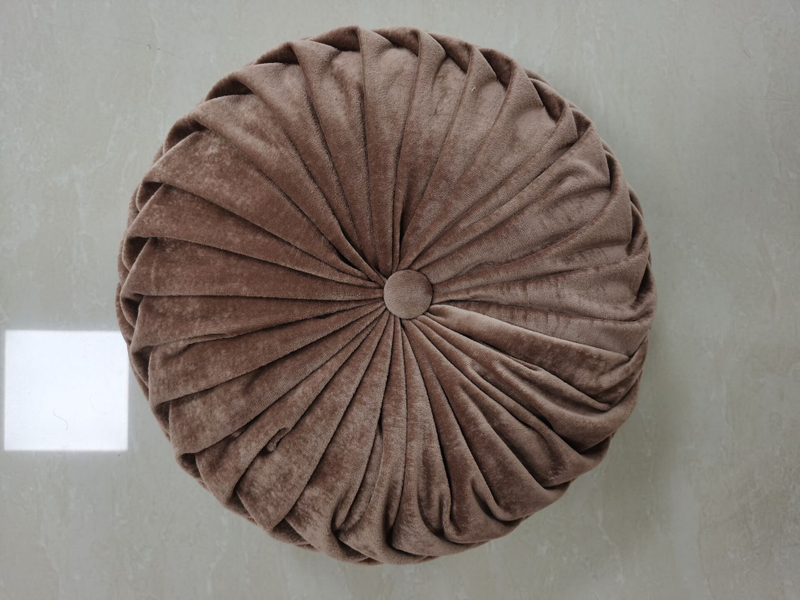 Brown pleated emboridery Cushion